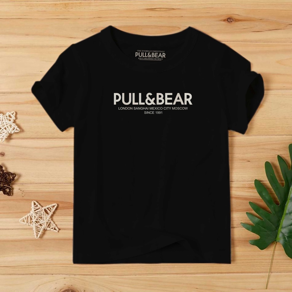 PULL & BEAR Premium Kaos T-Shirt Anak Cowok Cewek 100% Katun