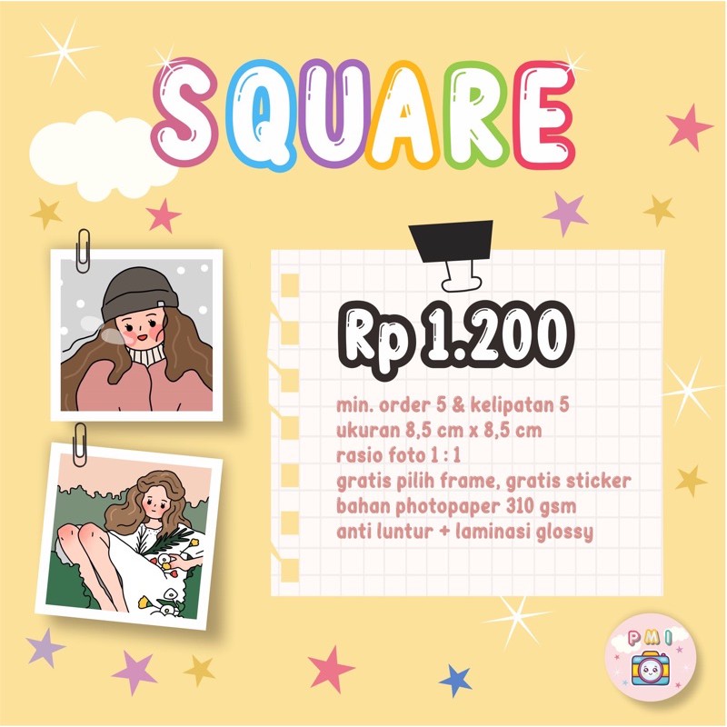 

SQUARE +FREE STICKER by Polaroidmurah.id kpop & non kpop