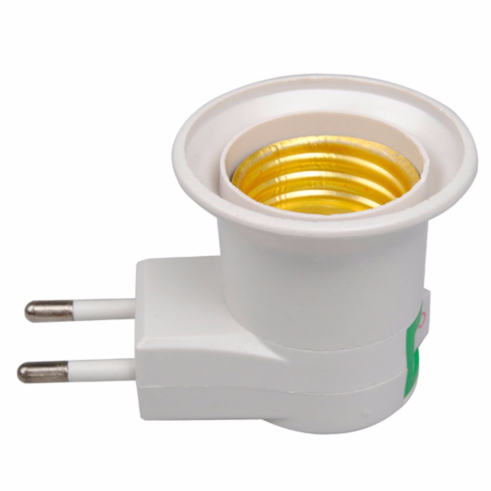 Fitting E27 Lampu Bohlam Portable EU Plug - White