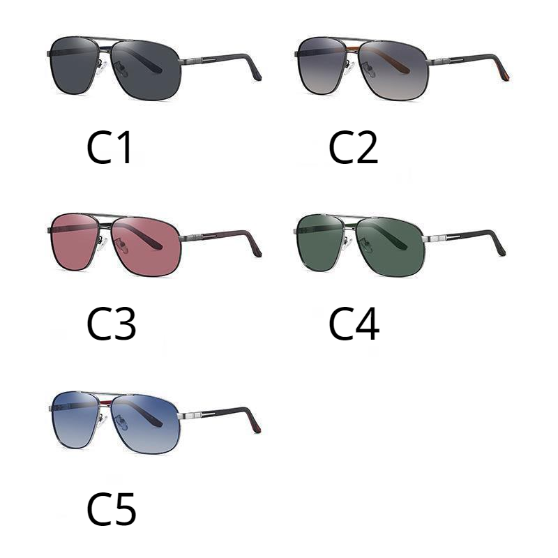 【YUZHU】COD Fashion Baru Aviator Logam Dua-nada Bingkai musim semi Leg Sunglasses