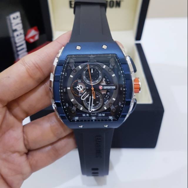 EXPEDITION E 6782 SILVER BLUE JAM TANGAN PRIA ORIGINAL