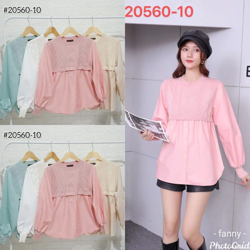 blouse wanita bahan rajut import mix katun import ukuran allsize ld 110