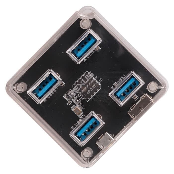 Usb Hub 4 port Rexus Type C V3.1 RXH 331 Transparant