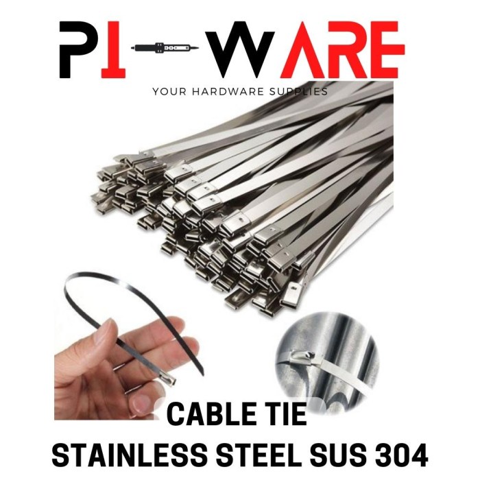 

Kabel Cable Tie Zip Ties Bahan Besi Stainless Stell SUS 304 Panjang