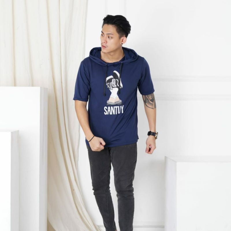 COD/ARPIOS SHOP - Hoodie SANTUY - Hoodie Lengan Pendek PRIA / WANITA / COUPLE Model Kekinian