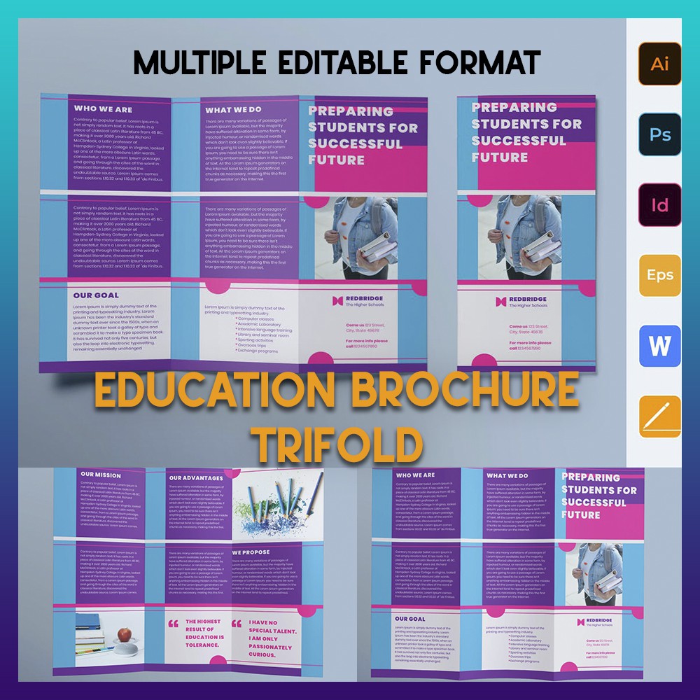

NS Education Brochure Trifold Multiple Editable Format Template
