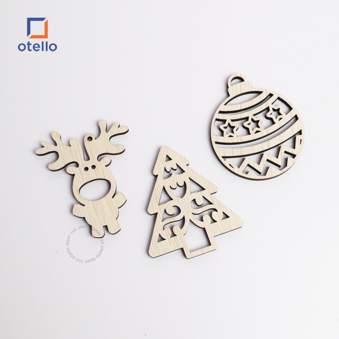 Hiasan Natal Gantungan Kayu Hang Tag Merry Christmas Ornament Label