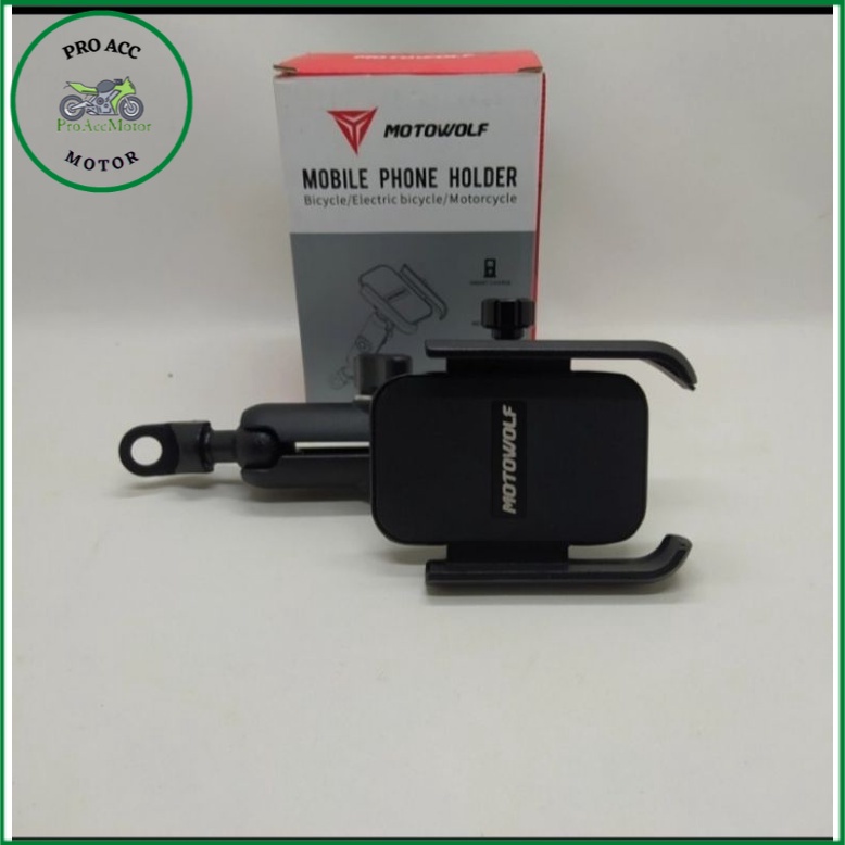 motowolf holder handphone rotasi 360 derajat motor ADV PCX NEW NMAX AEROX XMAX VARIO LEXI DLL (COD)