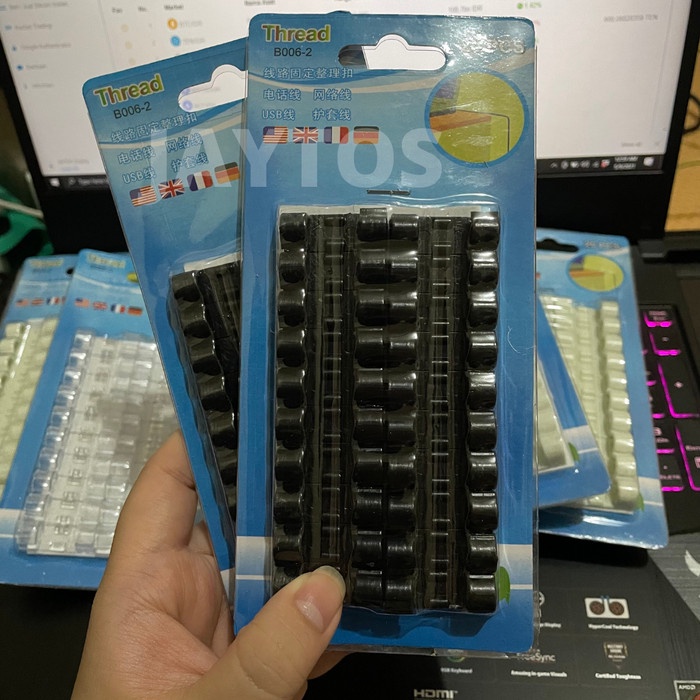 

PEREKAT-PENGIKAT- SALE 20PCS CABLE CLIP ORGANIZER KLIP PENJEPIT UNTUK MERAPIKAN KABEL - HITAM