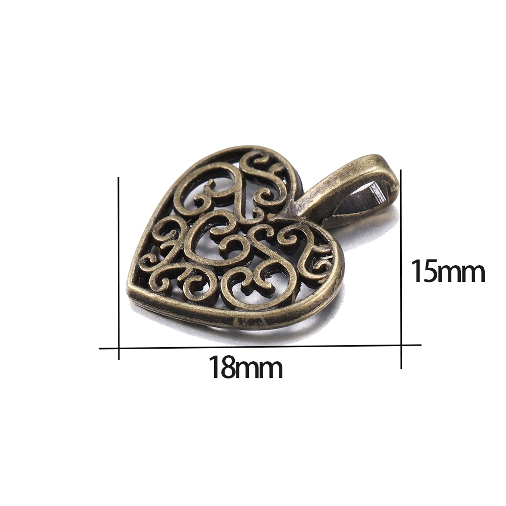 3pcs Charm Gantung Pembatas Liontin Bentuk Hati Ukuran 15x18mm Untuk Membuat Perhiasan Gelang