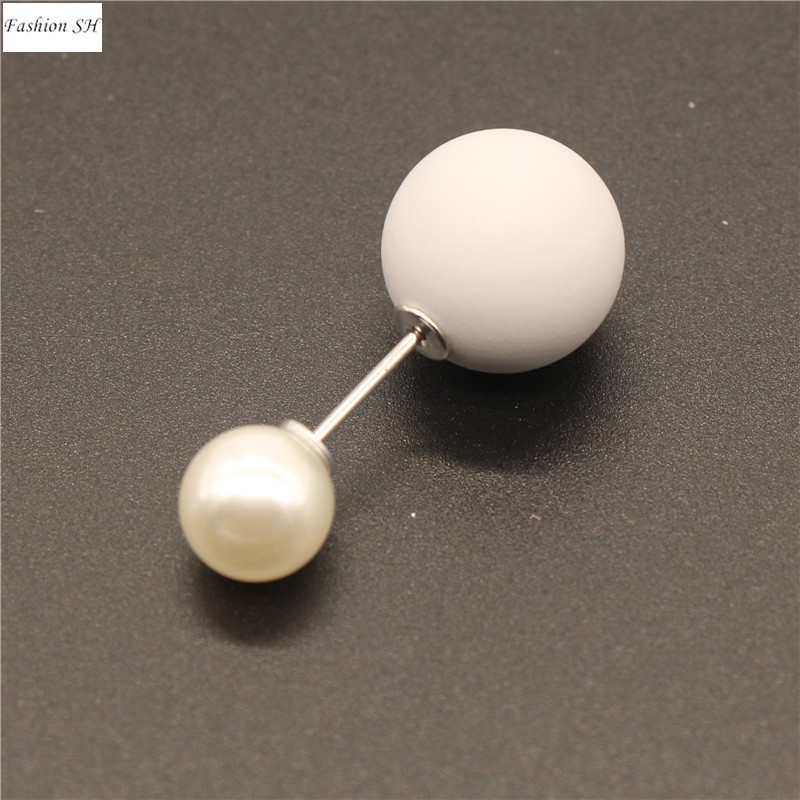 1pcs Fashion short double-headed pearl frosted brooch safety pin