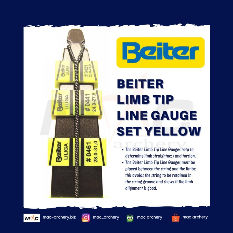 Jual Beiter Limb Tip Line Gauge Set Yellow Kuning Shopee Indonesia