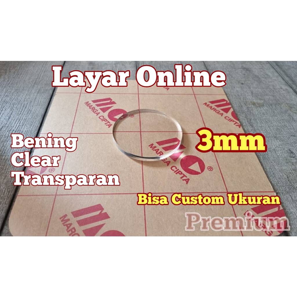 PREMIUM Acrylic Bening 3mm Diameter 19cm Laser Cutting Akrilik Bulat