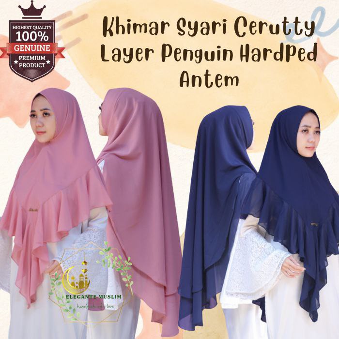 Khimar Syari Jumbo 2 Layer Ceruty Baby doll Kerudung Khimar Jumbo Jilbab Syari Jumbo Ceruty Namira
