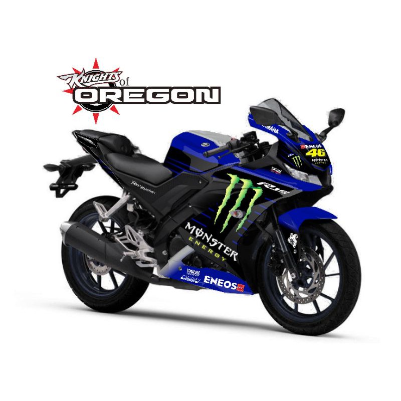 PROMO SHOPEE DECAL STRIPPING R15 V3 Monster ENERGY BLUE SILVER