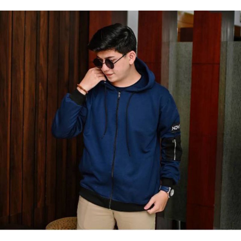 JAKET SWEATER NOW ORI BOMBER, JAKET PRIA