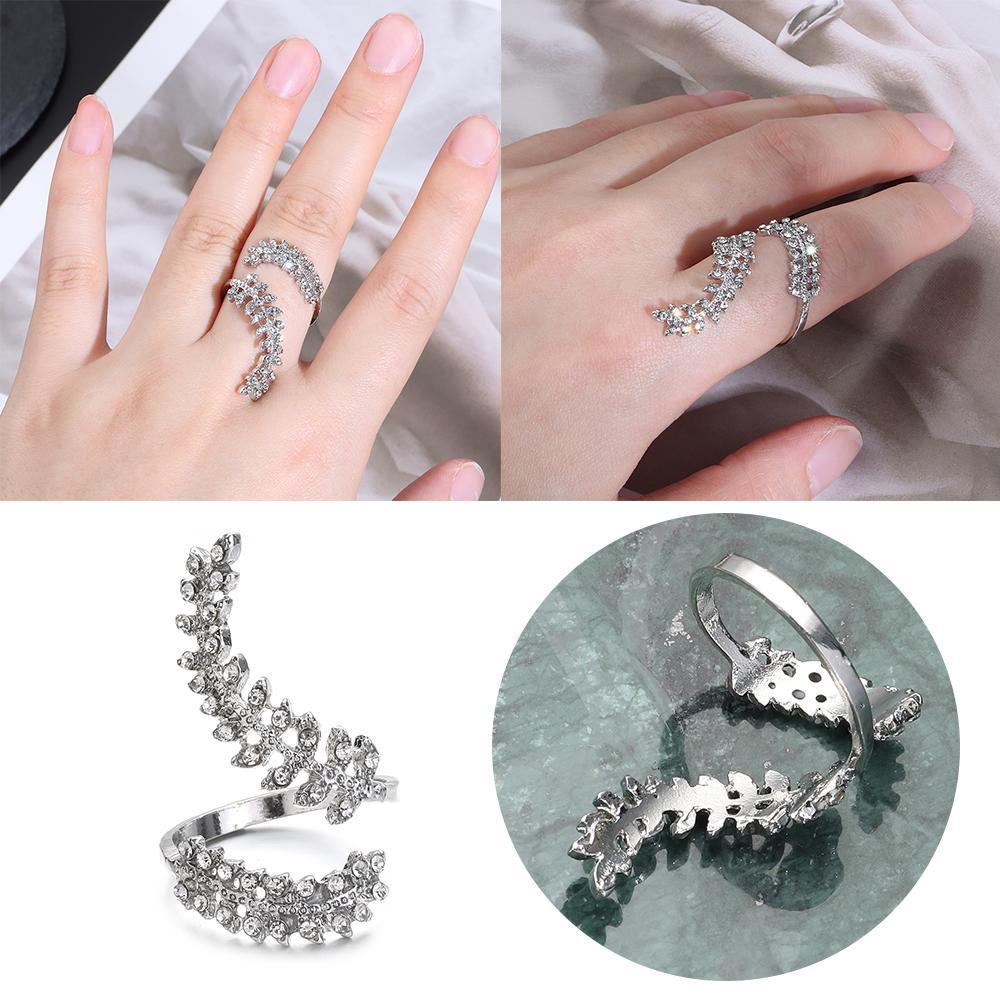 Lily Creative Leaf Rings Cubic Jewelry Zircon Perak