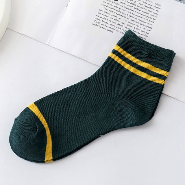 Kaos Kaki Pendek Korea Motif Garis Sock Spandek Polyester