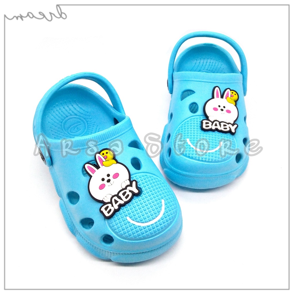 Sandal Baim Anak Tali Belakang / Sendal Sepatu Anak Perempuan Motif kelinci Umur 1 2 3 Tahun Terbaru