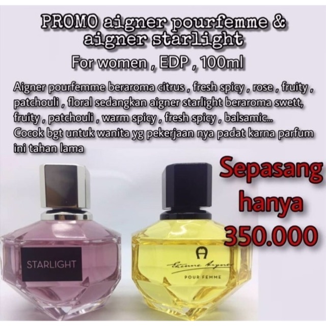 Promo aigner starlight & aigner pour femme 100ml