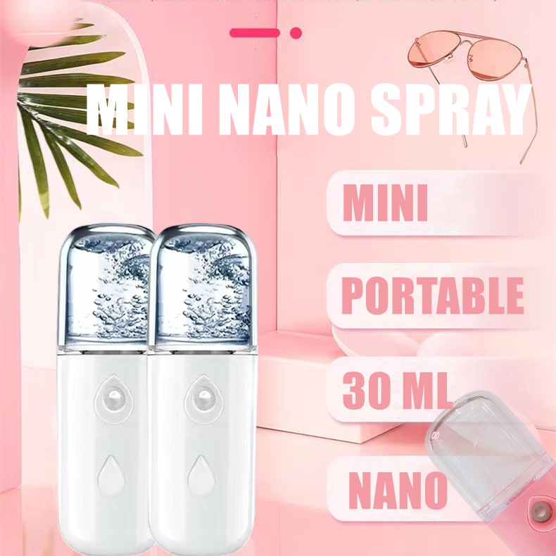 Mini Portable Nano Spray Semprotan Nano Spray Mini Mist Sprayer Portable Pelembab Perawatan Wajah Facial Humidifier USB