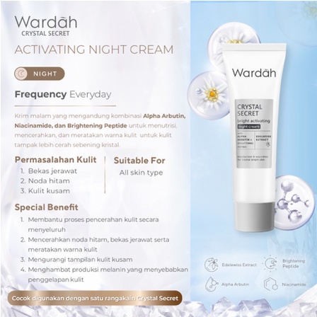 Wardah Crystal Secret Brightening Day / Night Cream 15ml / 30gr