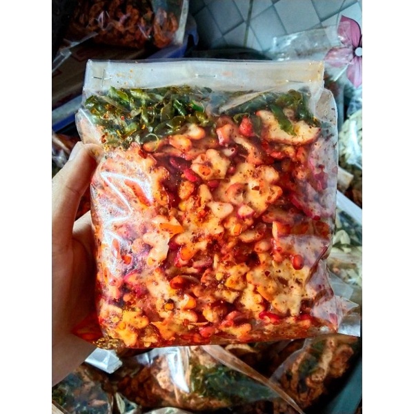 

kerupuk seblak krupuk seblak pedas 250gram kerupuk jablay kerupuk seblak 250 gram, sebring bulat sebring kering kerupuk bawang COD diskon jajanan murah