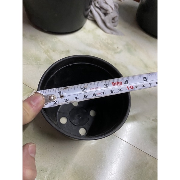 Pot Tanaman / Pot Bunga Hitam 10 cm