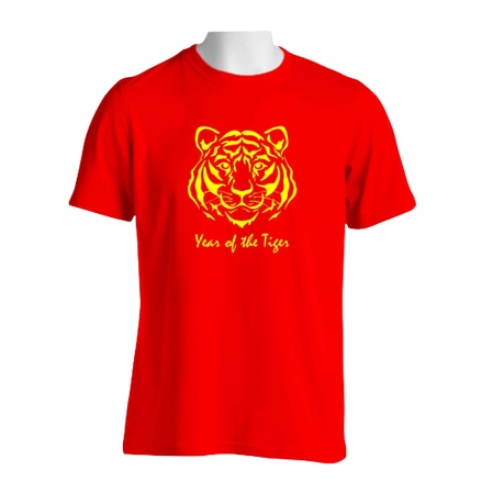 TSHIRT KELUARGA ANAK DEWASA KAOS IMLEK YEAR OF TIGER 2022 BAJU ATASAN SINCIA KEMBAR COUPLE CNY MERAH
