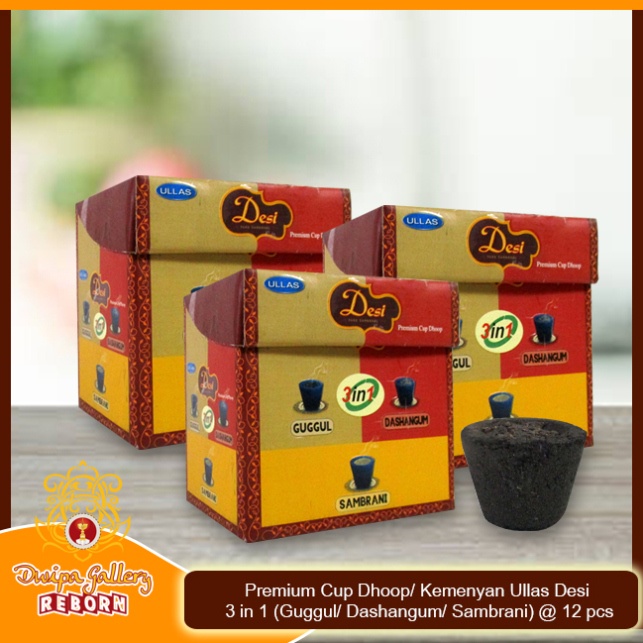 Kemenyan Premium Cup Dhoop Ullas Desi 3 in 1 isi 12pcs