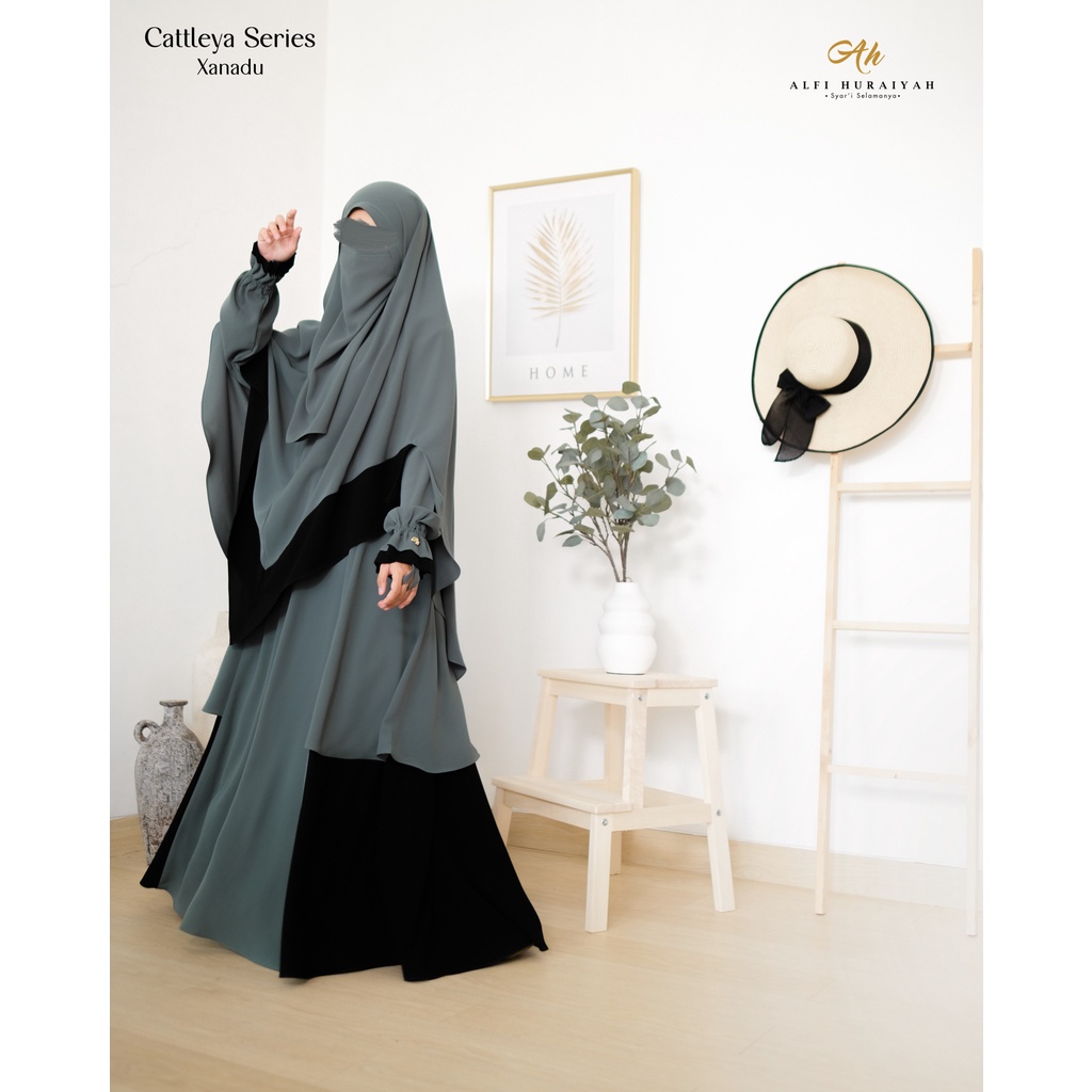 HAYFA Set Gamis Khimar FK by ALFI HURAIYAH klambieakhwat BISA COD by REQUEST
