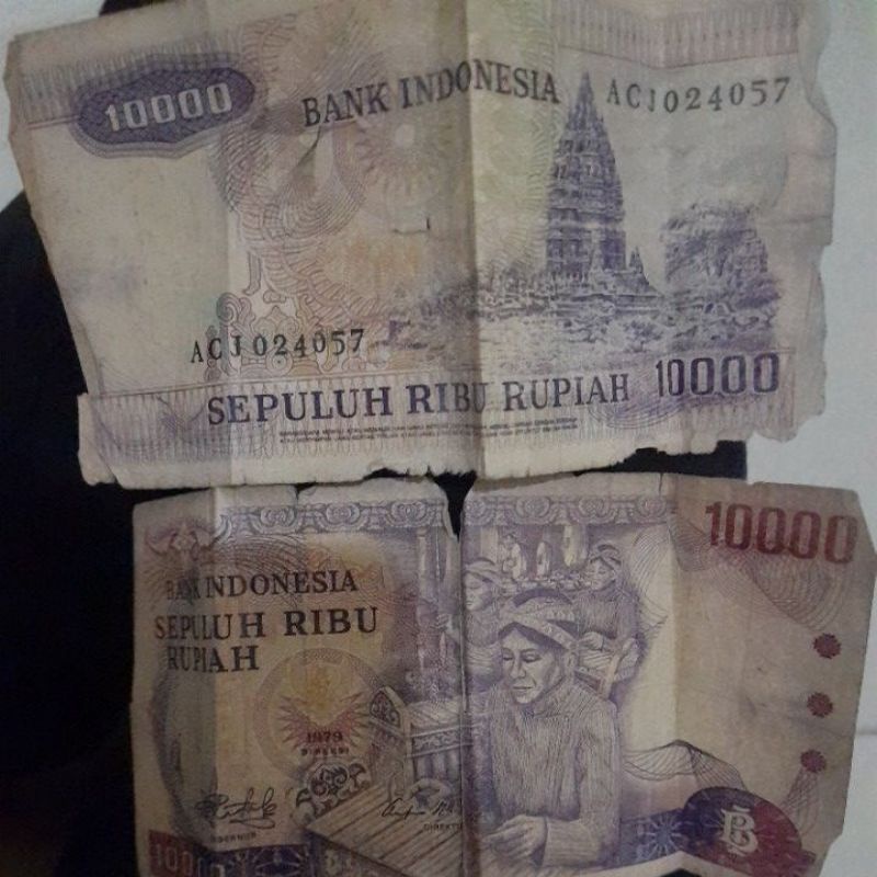 ORGINAL BANK INDONSIA uang kuno 10ribu rupiah tahun 1979