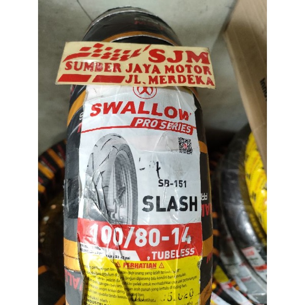 ban Swallow Slash soft coumpon ring 14 ukuran 100 80 swallow Slash 100/80-14 tubles