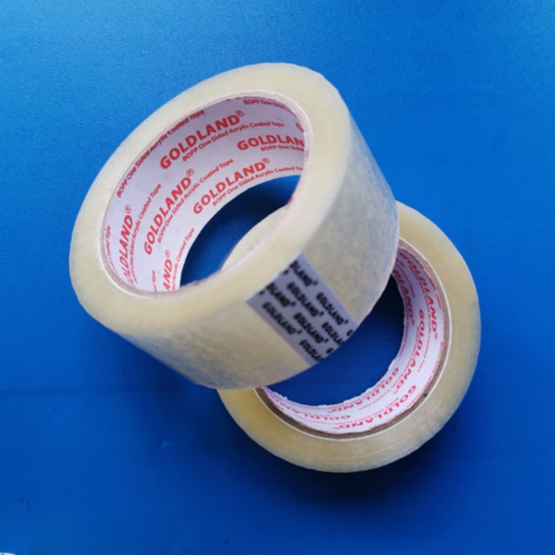 

Lakban murah merk goldland , bagus berkualitas 48mm x 90yard , ready siap angkut gojek/grab instan