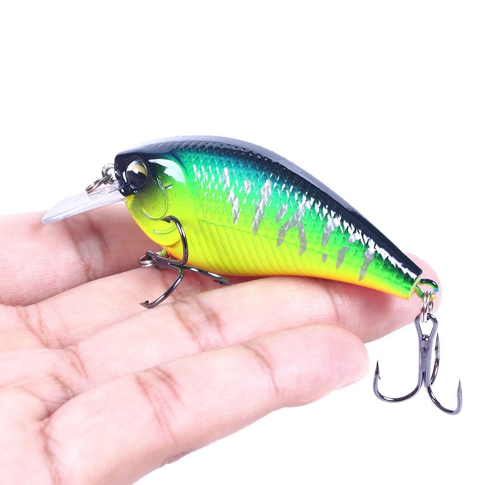 HENGJIA 6pcs 7CM 9.5G Crank Fishing Lures Wobbler Floating Artificial plastic Hard Bait Trout Crankbait Bass Pike Fishing Tackle