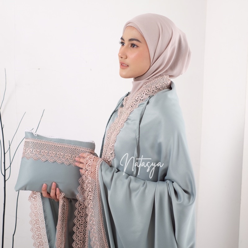 NATASYA - Mukena Dewasa 2 In 1 Renda Premium Sutra Velvet