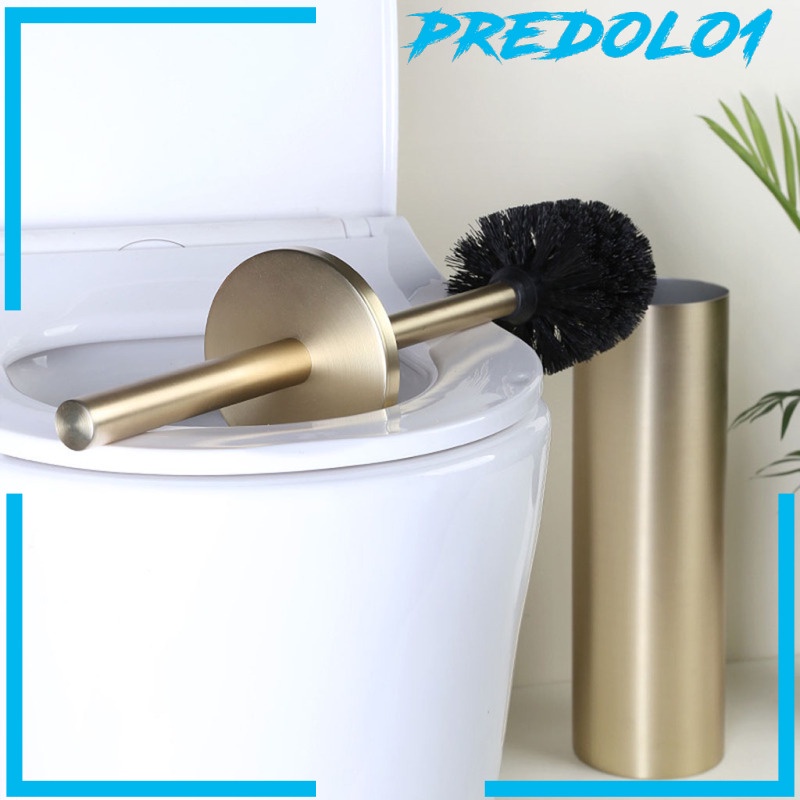 [PREDOLO1] Gold Free Standing Toilet Brush and Holder No Dead Corner for Bathroom Clean