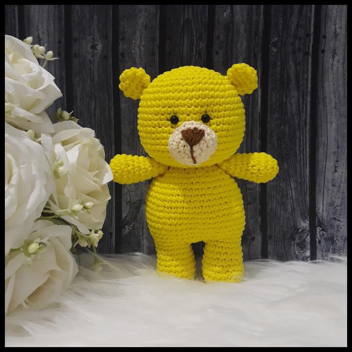 Muchmuashop | Boneka Beruang Mini Boneka Rajutan - Kuning