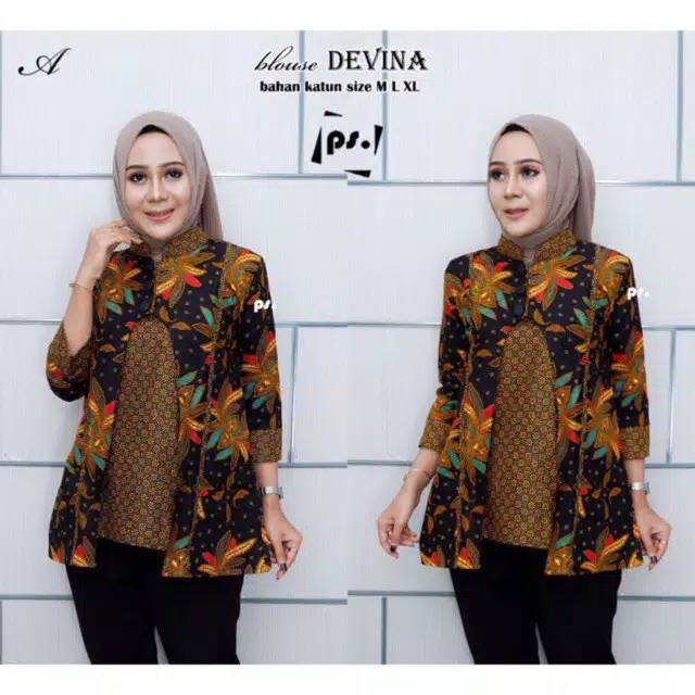 Blus sogan davina atasan baju batik wanita kekinian