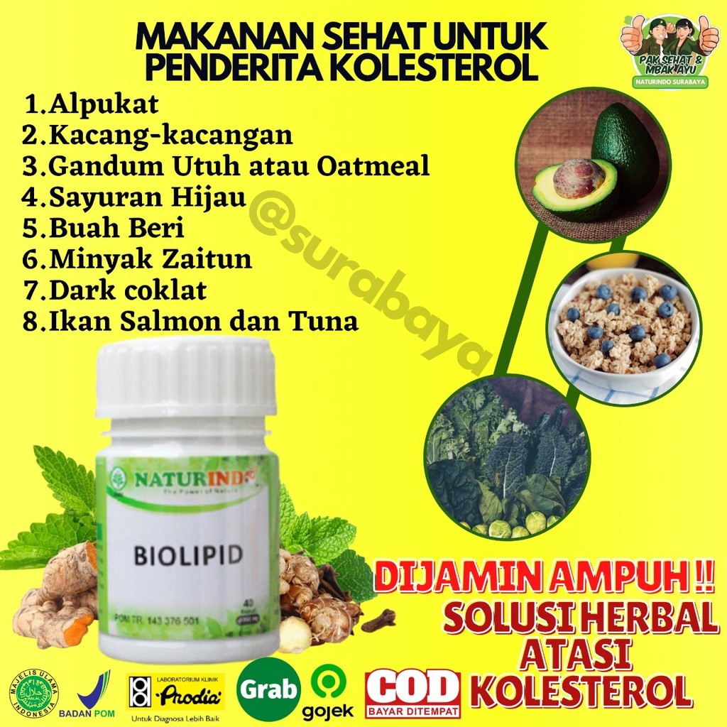 Obat Penurun Kolestrol Kolesterol Tinggi 250 Asam Urat Obat Herbal Penurun Kolestrol Jahat Darah Tinggi Obat Penghancur Lemak Darah Herbal Ampuh Menurunkan Kolesterol Bpom Jamu Kolestrol Stroke Jantung Koroner Tradisional Biolipid Naturindo Surabaya-4