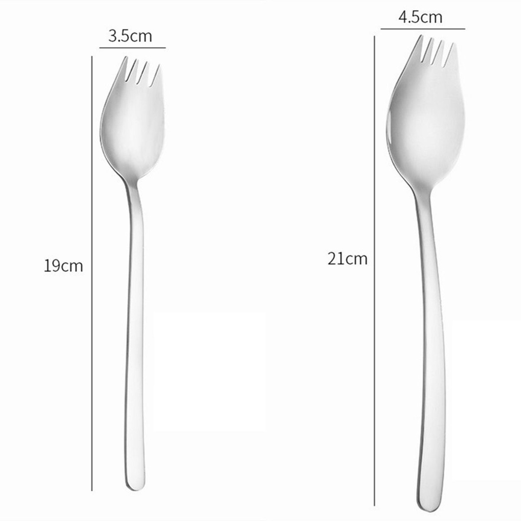 ELEGANT Picnic Spork Camping Flatware Salad Forks Ice Cream Long Handle Reusable Stainless Steel Dinnerware Outdoor Dessert Spoons