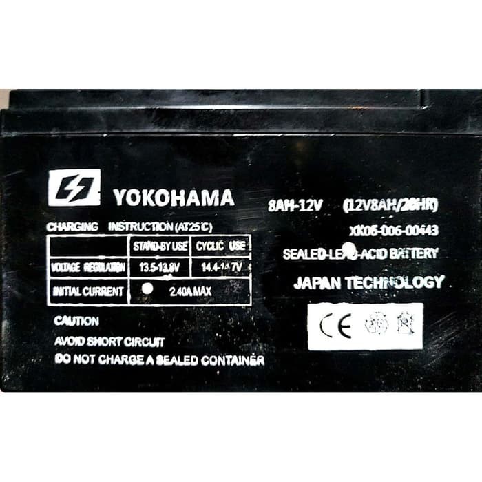 Accu Aki Kering Yokohama 12V 8Ah