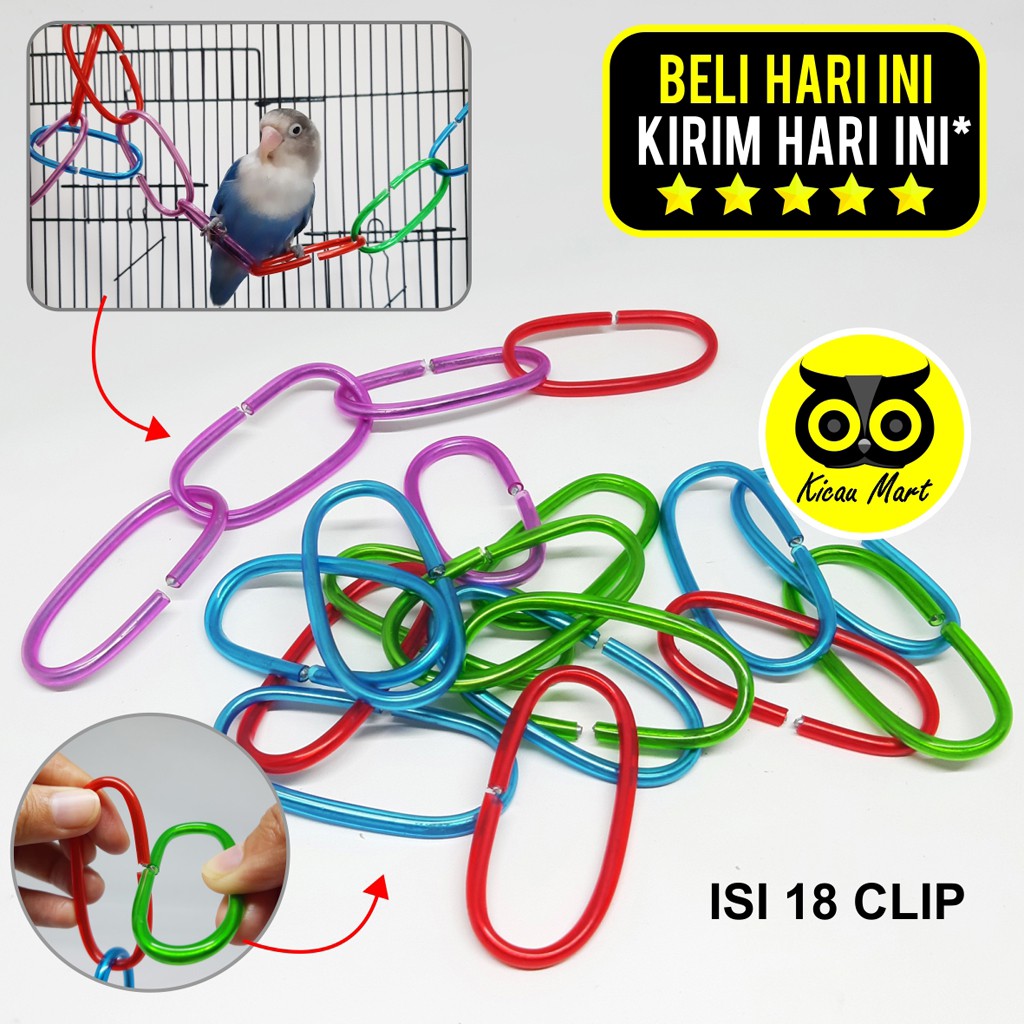 AYUNAN C KLIP MAINAN BURUNG HAMSTER TUPAI MARMUT NURI PARKIT LOVE BIRD LOVEBIRD PARROT PAROT RCKLIP