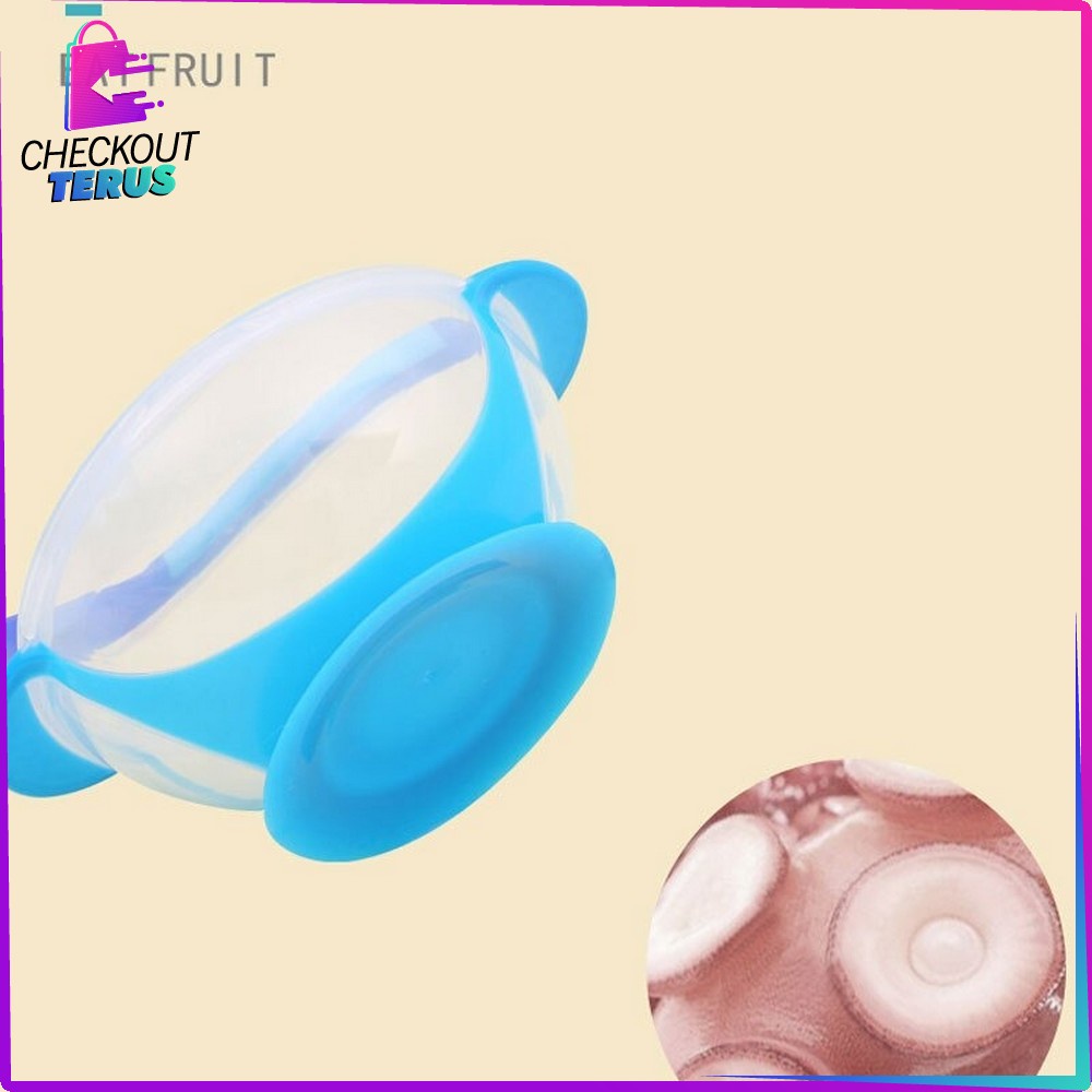 CT C123 Mangkok + Sendok Makan Bayi Sensor Panas Tempat Makan Bayi Anti Tumpah Mangkuk Suction Bowl Baby set