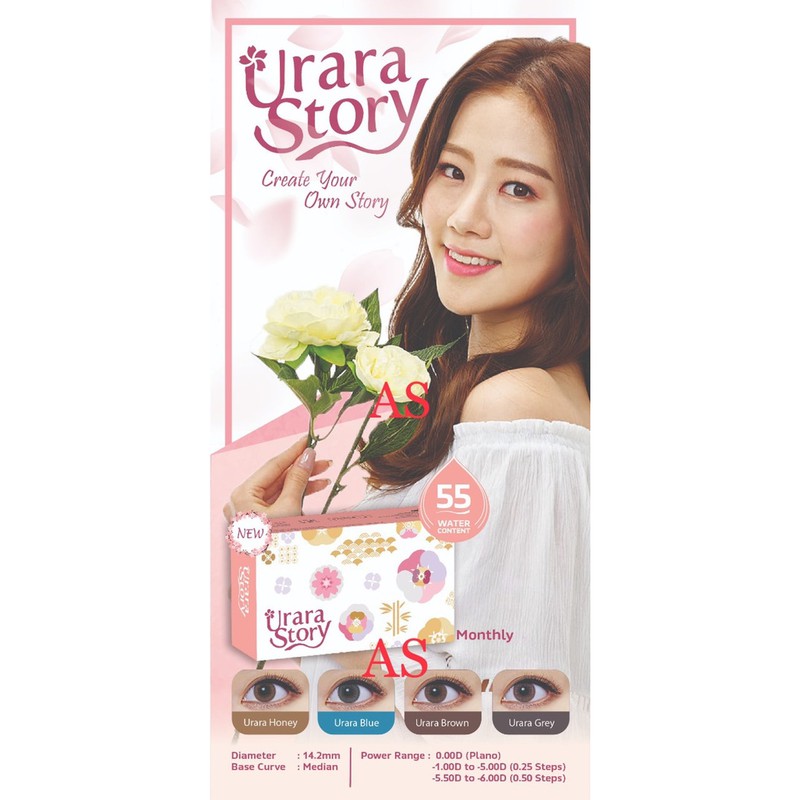 freshkon urara story softlens warna kadar air tinggi lembut