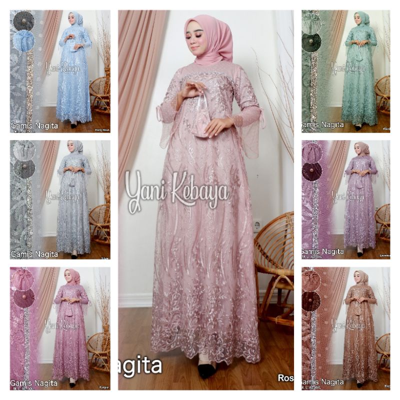 gamis modern Nagita Yani kebaya / gamis muslim / gamis pesta / gamis terbaru / kebaya murah / kebaya
