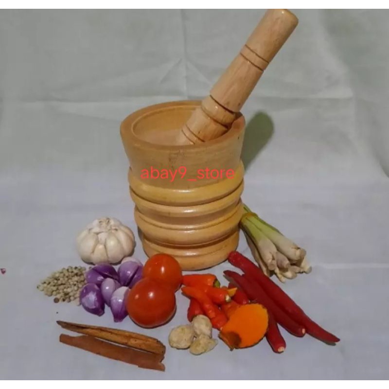 LUMPANG KAYU MINI ALAT PENUMBUK SERBA GUNA /LUMPANG KAYU DAN ALU