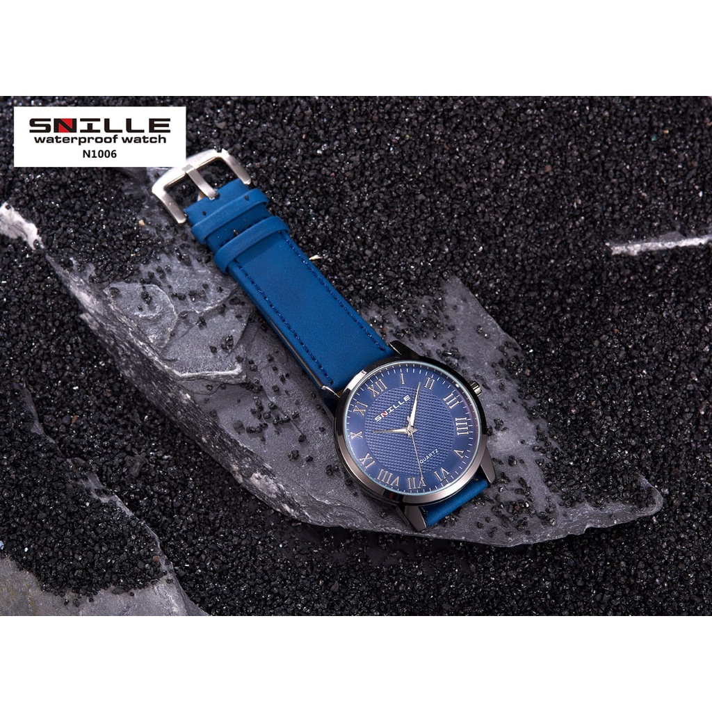 Snille Jam Tangan Kulit Pria Original Asli Anti Air Waterproof 1006