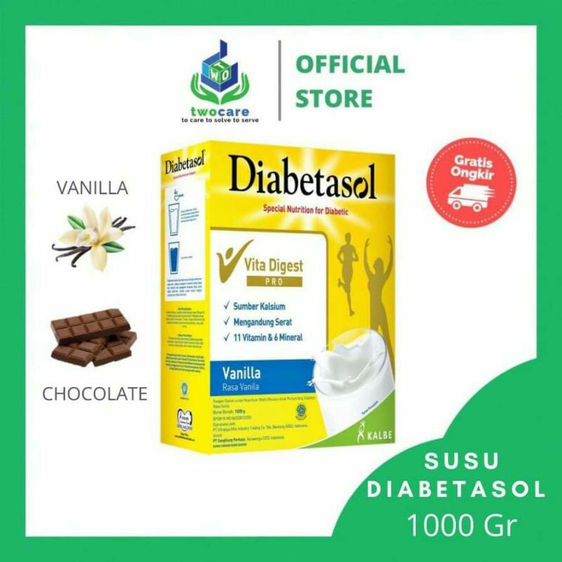 

Susu Diabetasol Chocolate 1000 gr Coklat - Susu Diabetes