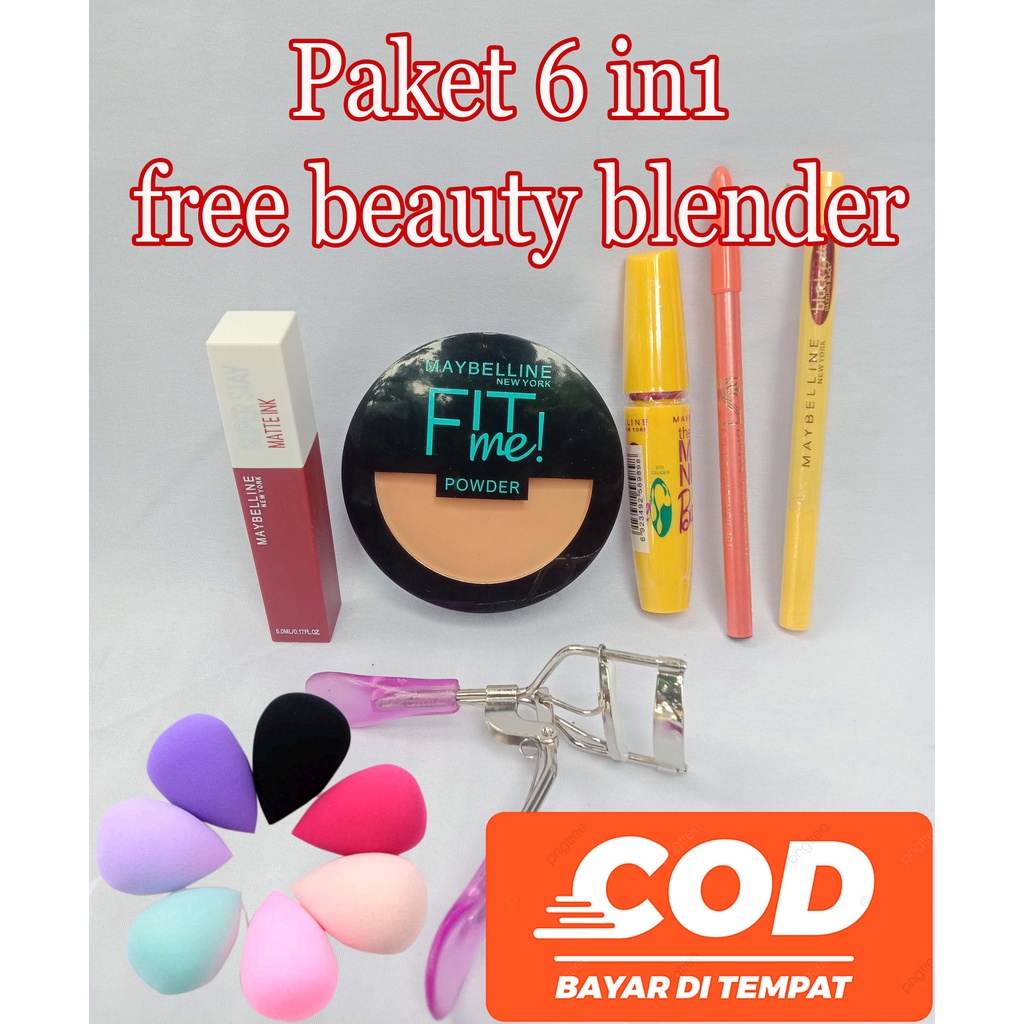 Paket Makeup Maybelline 6 in1-Paket Kosmetik Maybelline Lengkap Murah